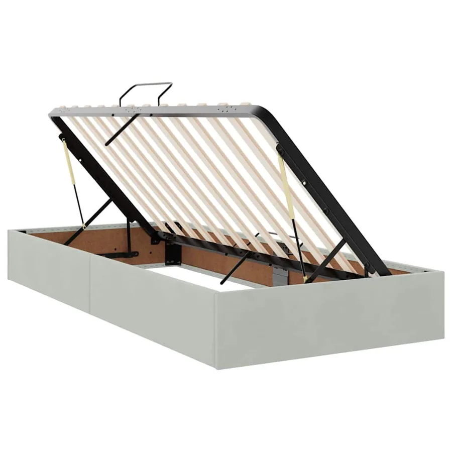 Lit de Rangement avec matelas Gris clair 100 x 200 cm - 6
