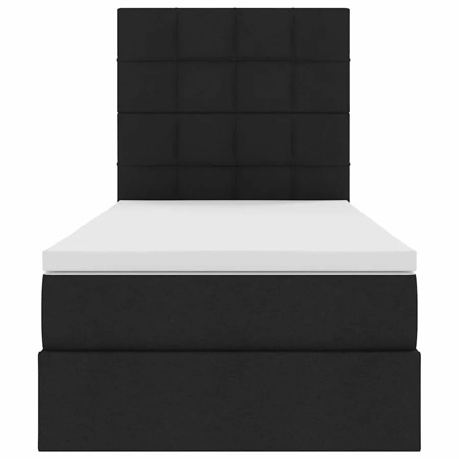 Lit de rangement LED avec matelas Noir 90 x 200 cm Tissu - 6
