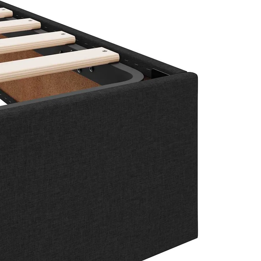 Lit avec rangement et matelas Noir 90 x 200 cm Polyester - 11