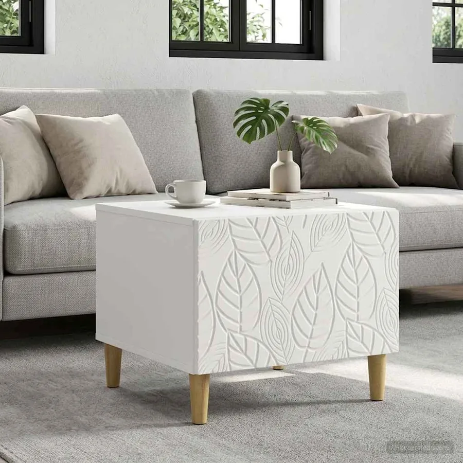 Table basse Blanc 50 x 49 x 40 cm Bois d'ingénierie