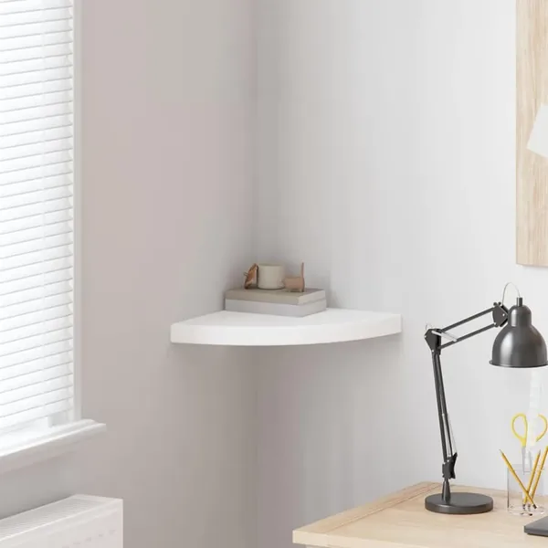 Floating corner shelf White 35x35x3.8 cm MDF