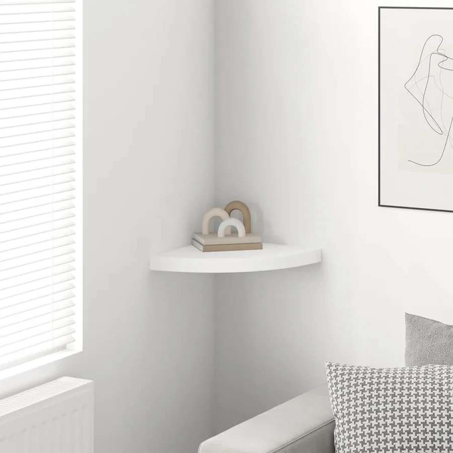 Floating corner shelf White 35x35x3.8 cm MDF - 3