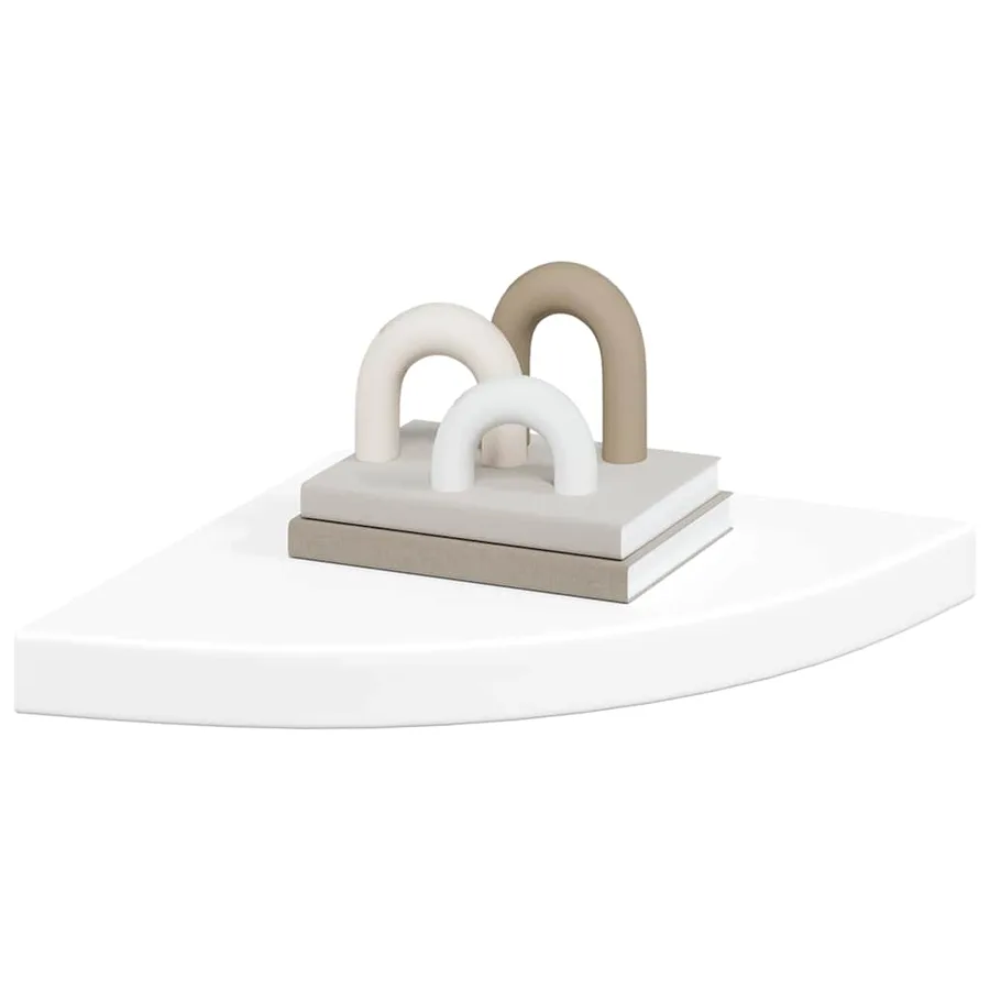 Étagère d'angle flottante Blanc 35x35x3,8 cm MDF - 4