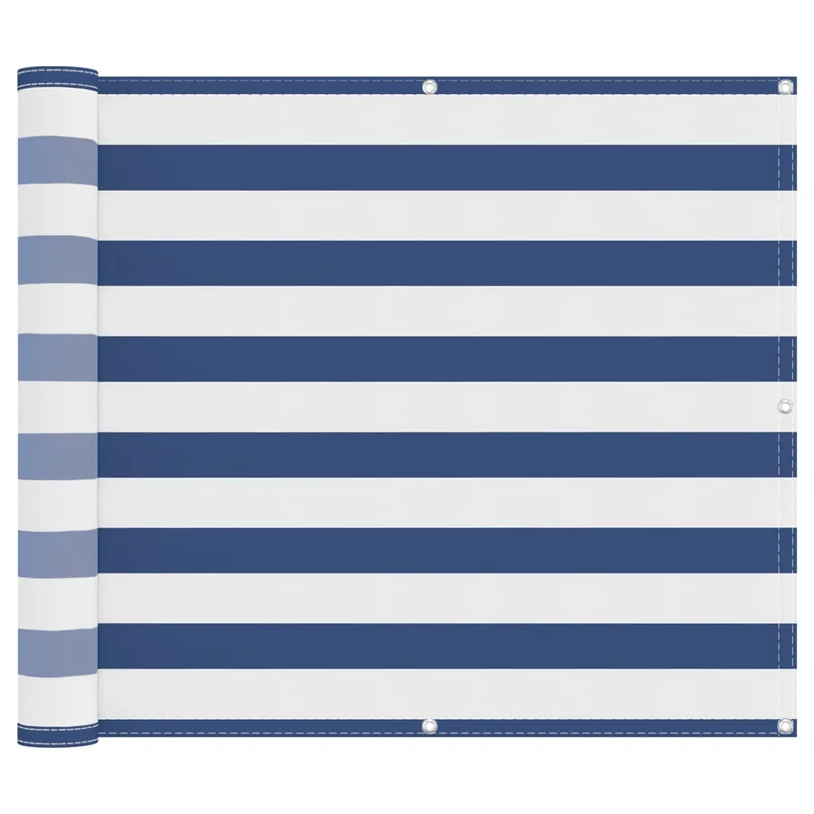 Écran de balcon Bleu et Blanc 100 x 200 cm Tissu Oxford - 2