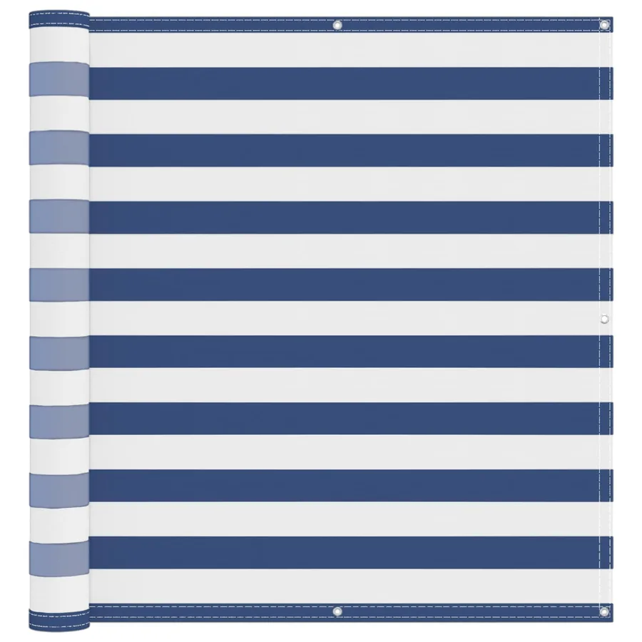 Écran de balcon Bleu et Blanc 110 x 200 cm Tissu Oxford - 2