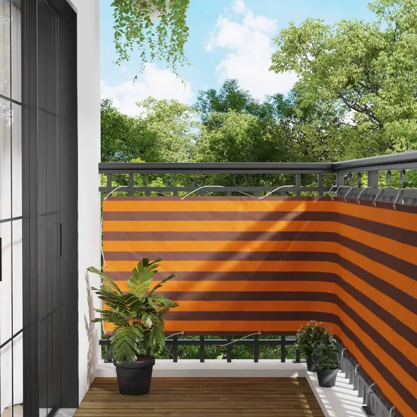Écran de balcon Orange et marron 100 x 200 cm Tissu Oxford