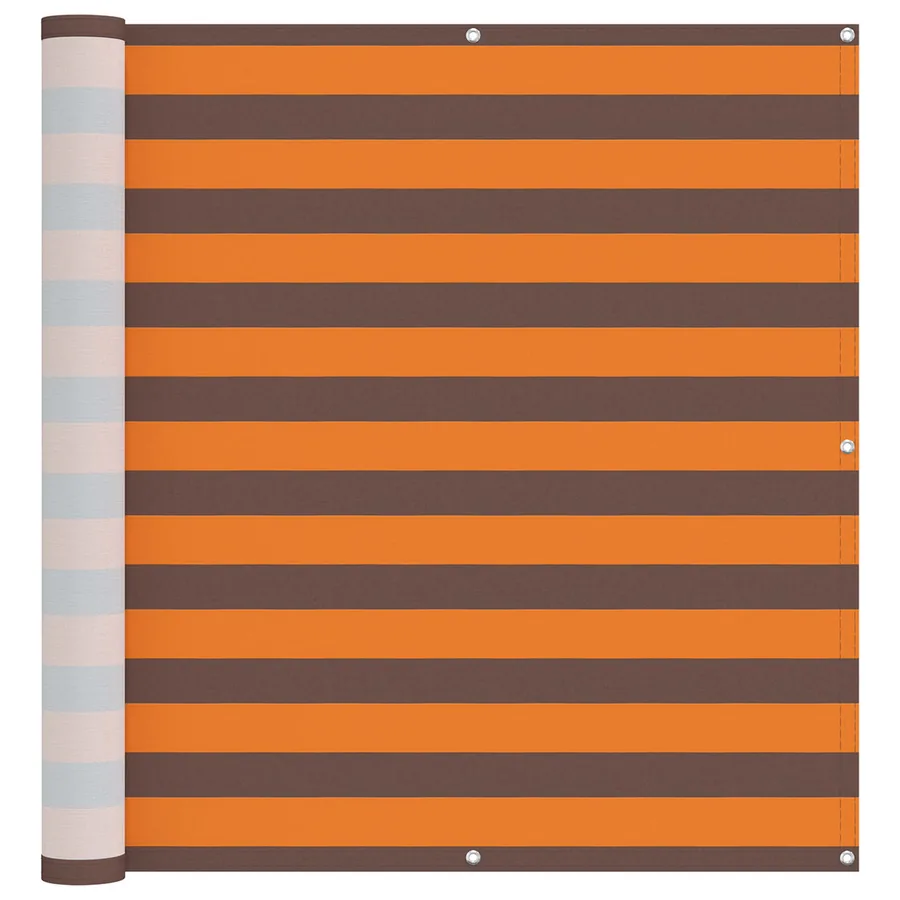 Écran de balcon Orange et marron 110 x 800 cm Tissu Oxford - 2