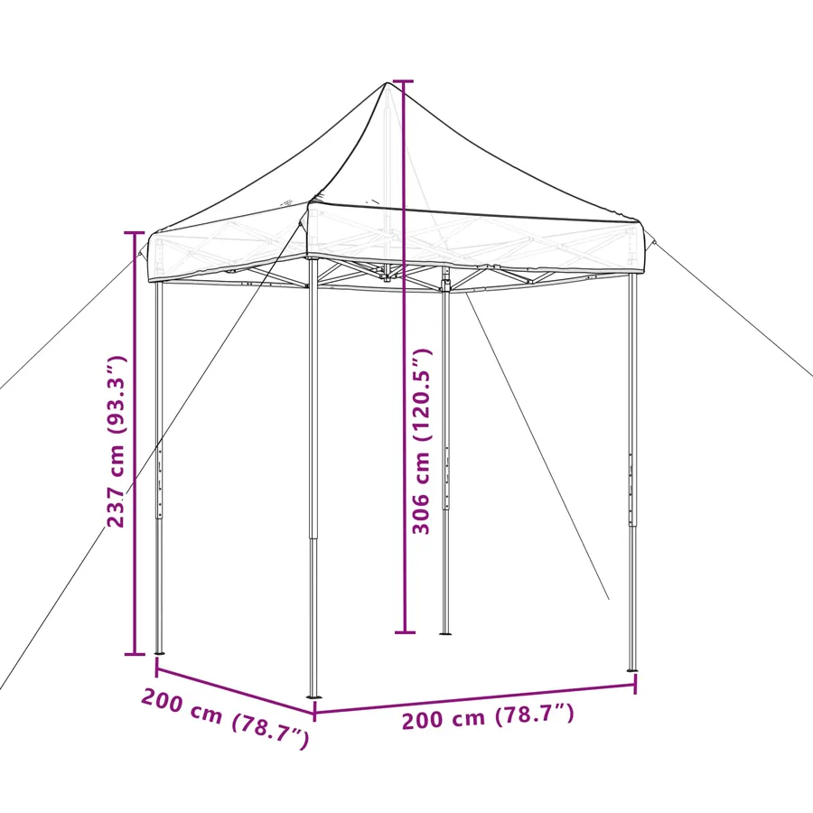 Tente de fête Bordeaux 200 x 200 x 306 cm Tissu Oxford - 11