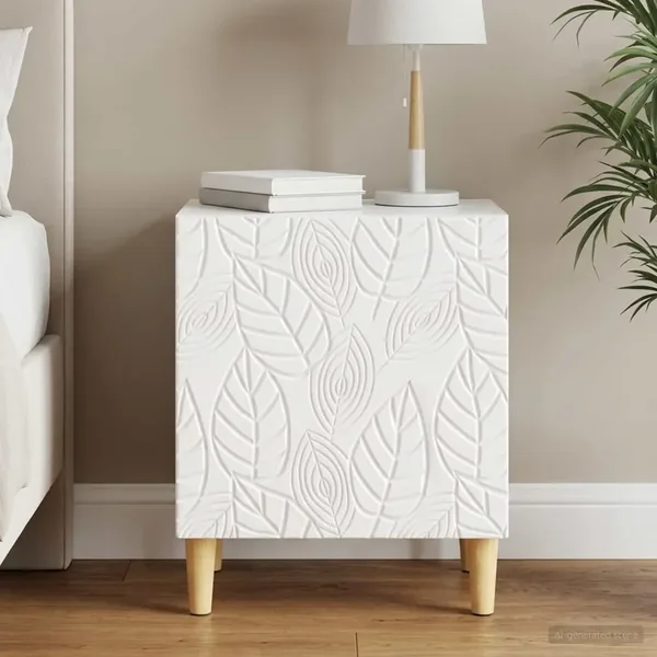 Table de chevet Blanc brillant 43 x 34,5 x 50 cm