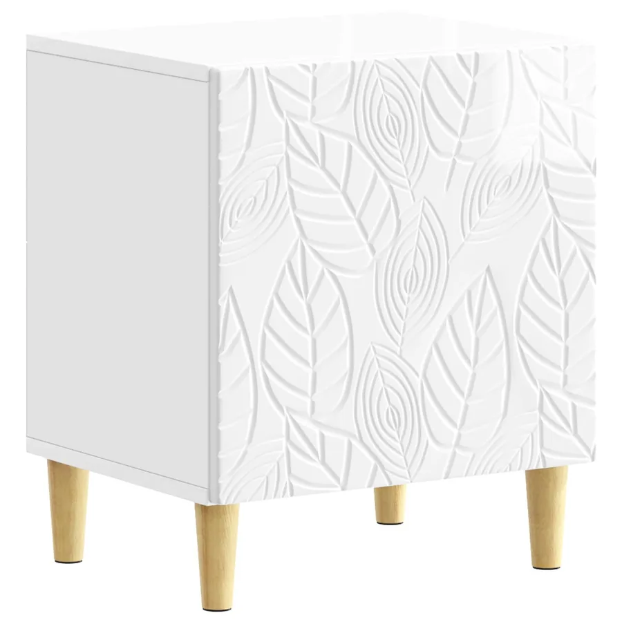 Table de chevet Blanc brillant 43 x 34,5 x 50 cm - 2