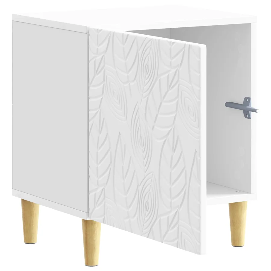 Table de chevet Blanc brillant 43 x 34,5 x 50 cm - 3