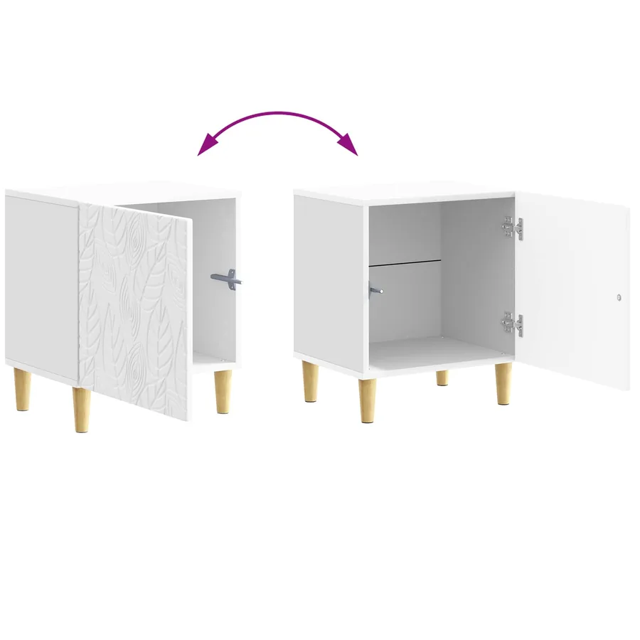 Table de chevet Blanc brillant 43 x 34,5 x 50 cm - 9