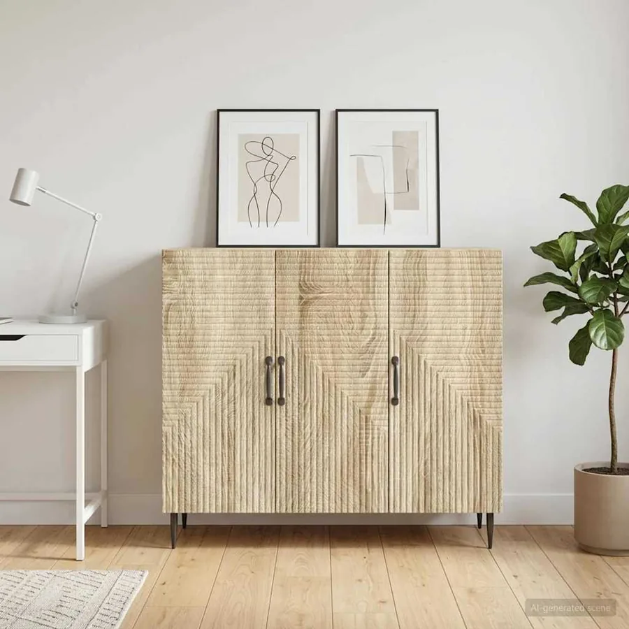 Buffet Chêne Sonoma 89 x 34,5 x 80 cm Bois d'ingénierie
