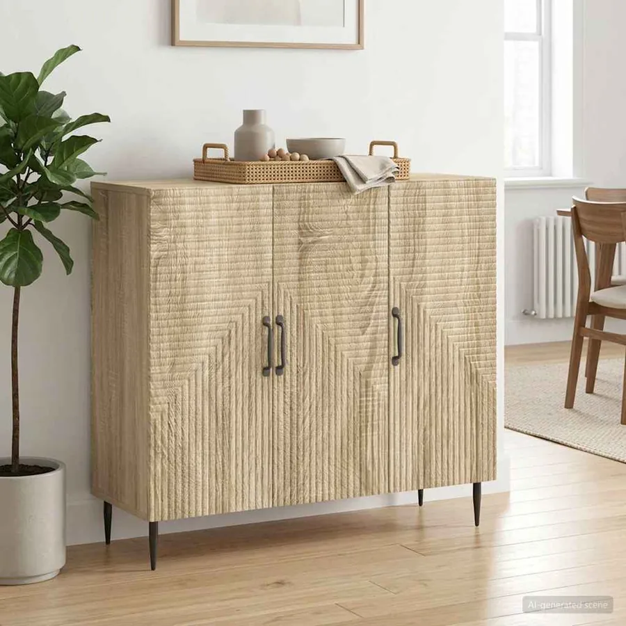 Buffet Chêne Sonoma 89 x 34,5 x 80 cm Bois d'ingénierie - 4