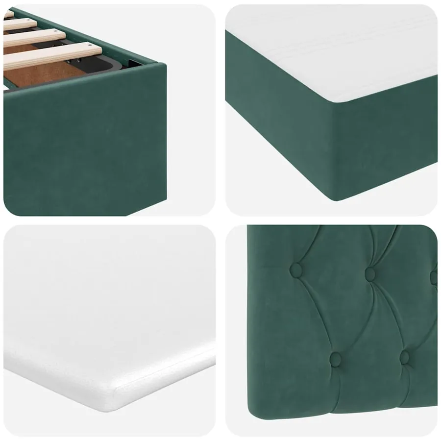 Lit de rangement LED avec matelas Vert foncé 180 x 200 cm - 14