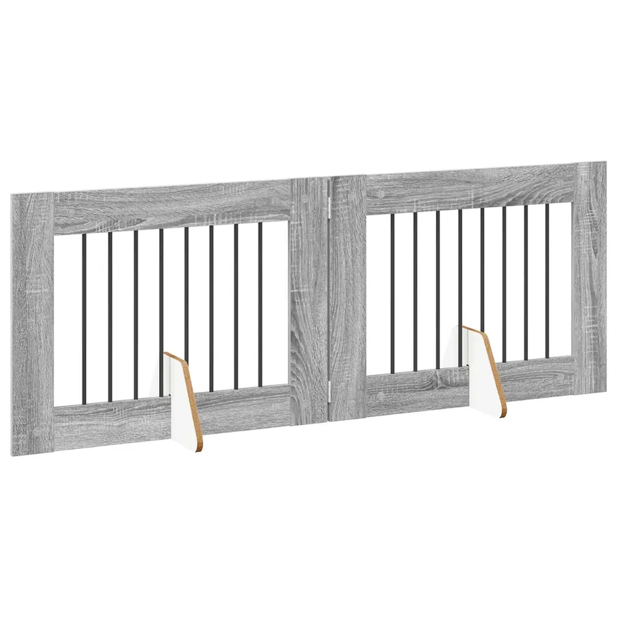 Porte de chien pliable avec supports 2 pcs Sonoma gris 160,5 cm - 3