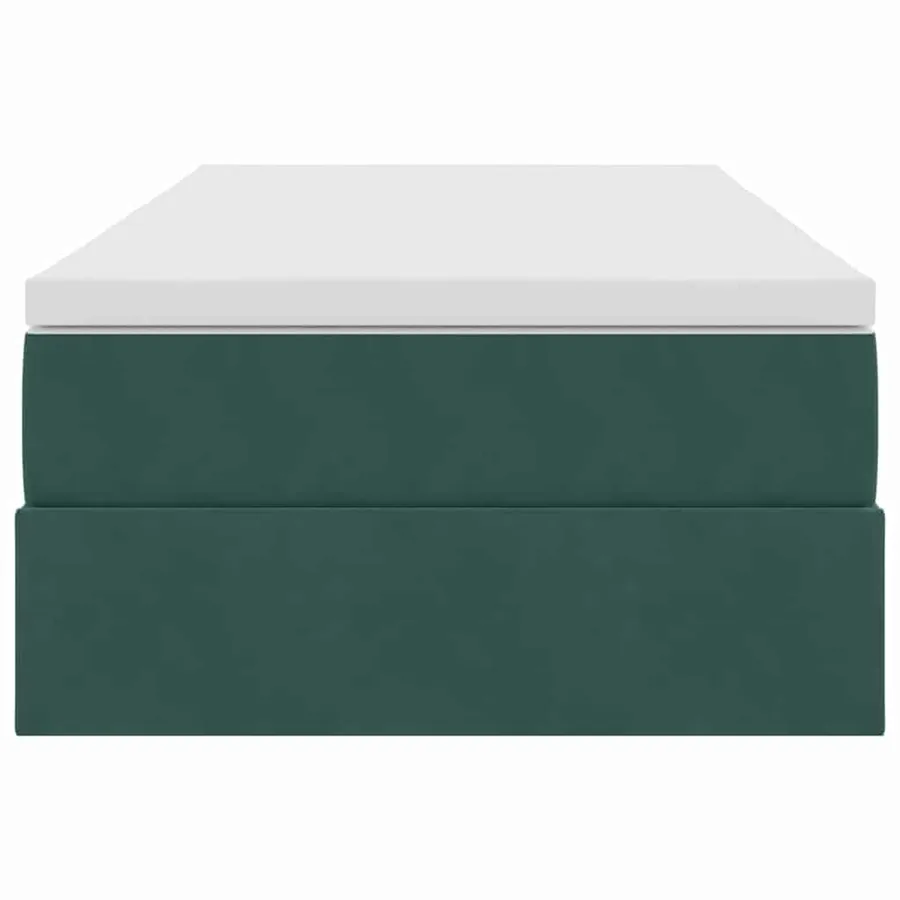Lit avec rangement et matelas Vert foncé 90 x 200 cm Velours - 7