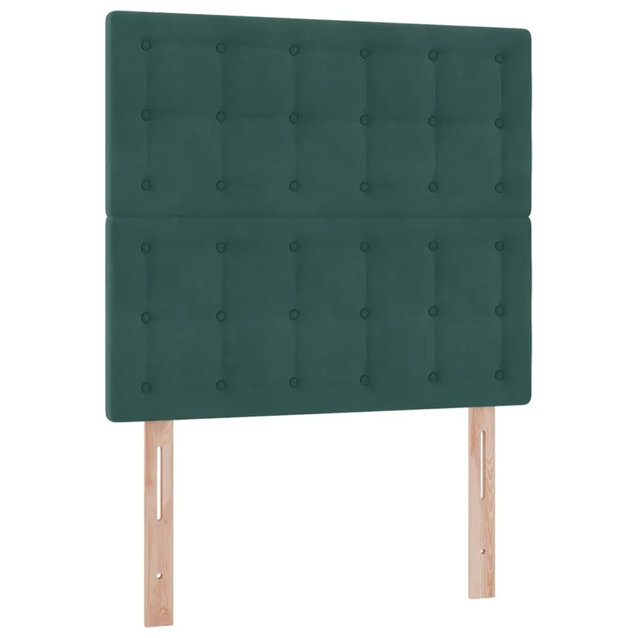 Lit avec rangement et matelas Vert foncé 90 x 200 cm Velours - 9