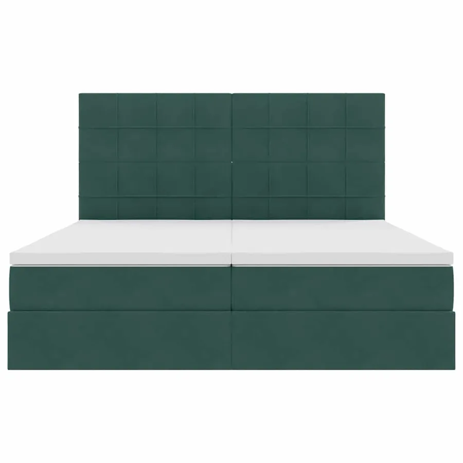 Lit de Rangement avec stockage Vert foncé 180 x 200 cm Velours - 8