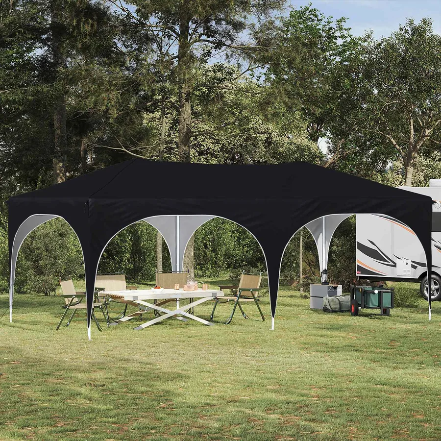 Tente de fête pop-up 575 x 288 x 245 cm Noir Tissu Oxford