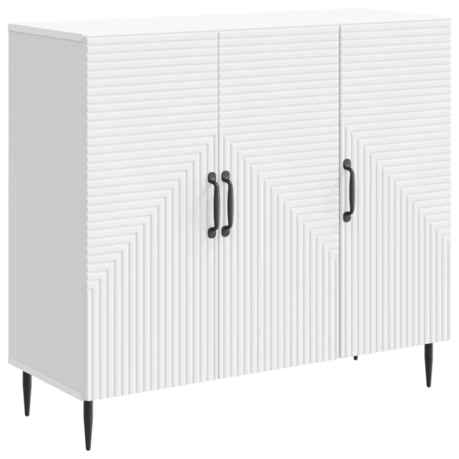 Buffet Blanc 89 x 34,5 x 80 cm Bois d'ingénierie - 2