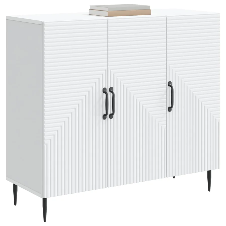 Buffet Blanc 89 x 34,5 x 80 cm Bois d'ingénierie - 3