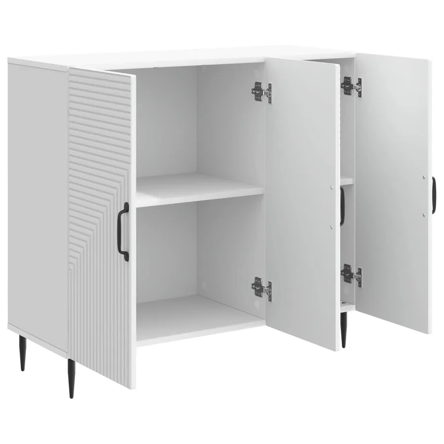 Buffet Blanc 89 x 34,5 x 80 cm Bois d'ingénierie - 5