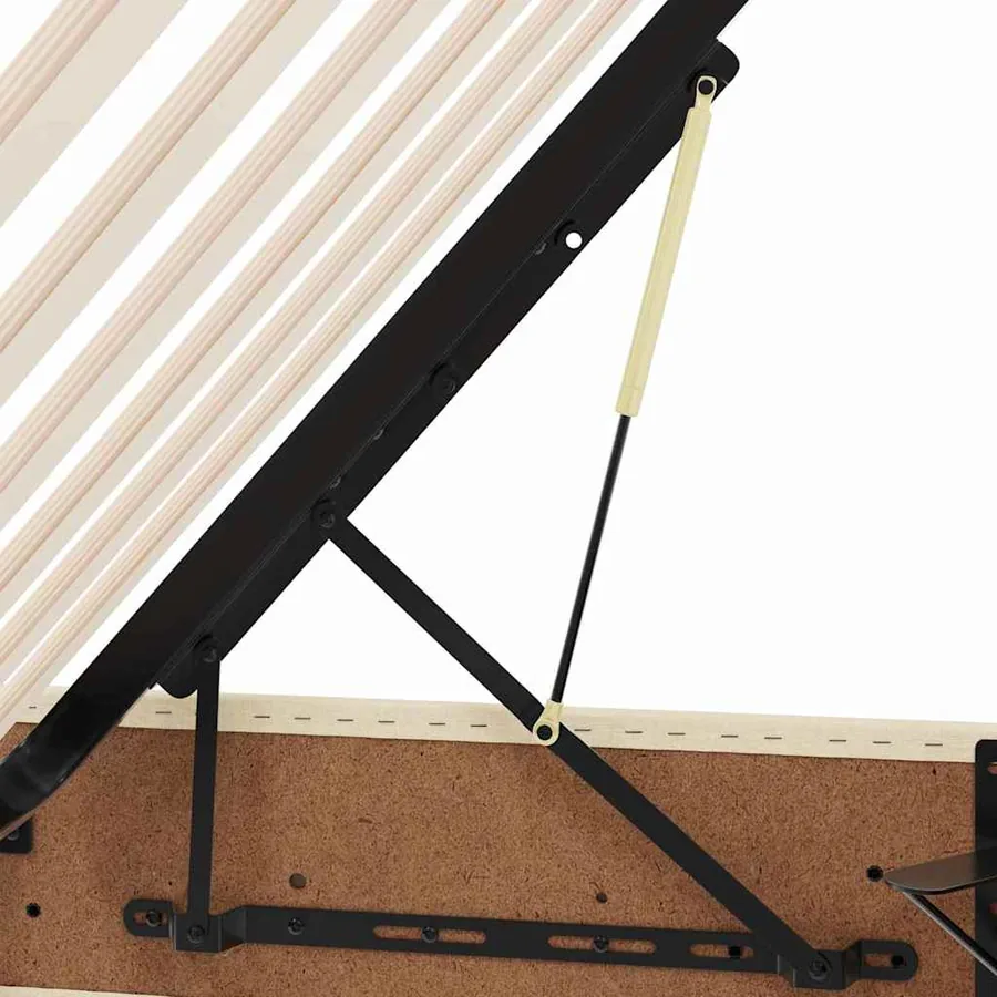 Lit de rangement LED avec matelas Crème 100 x 200 cm Tissu - 14