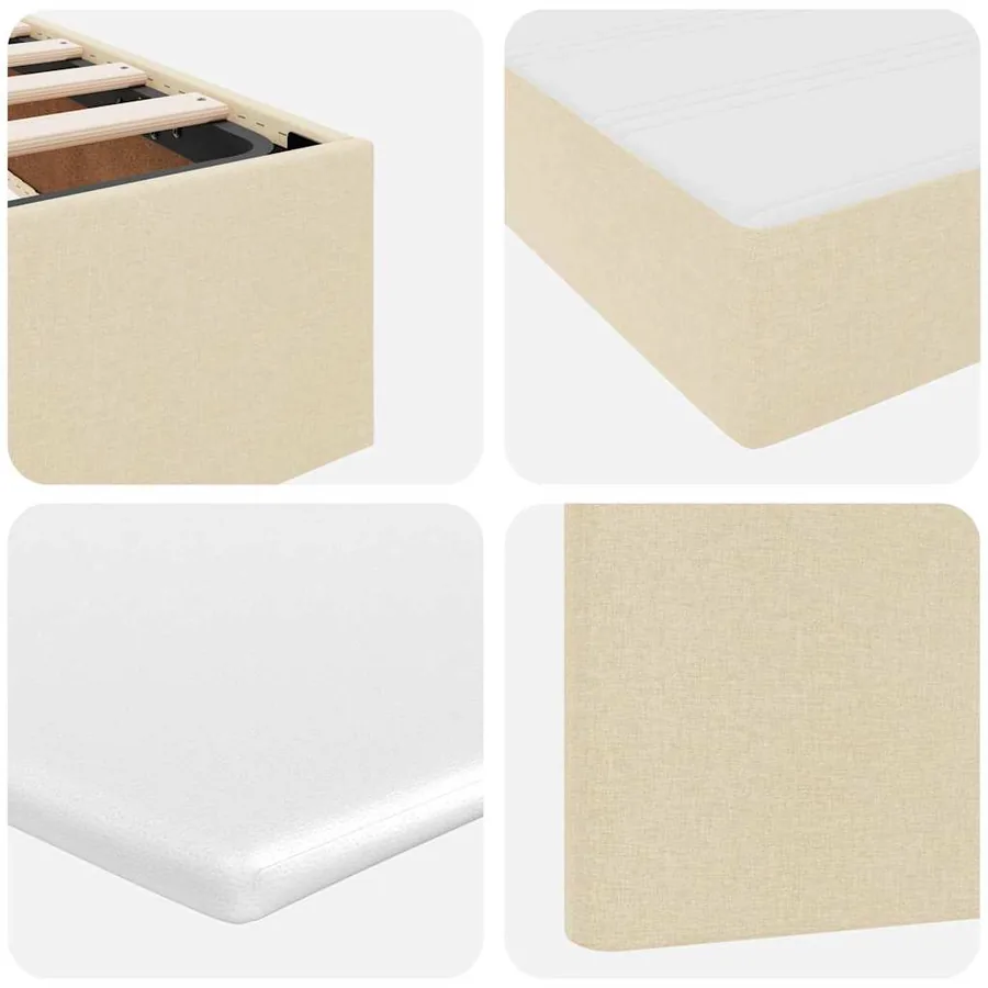 Lit de Rangement Crème 200 x 200 cm Cuir synthétique - 13
