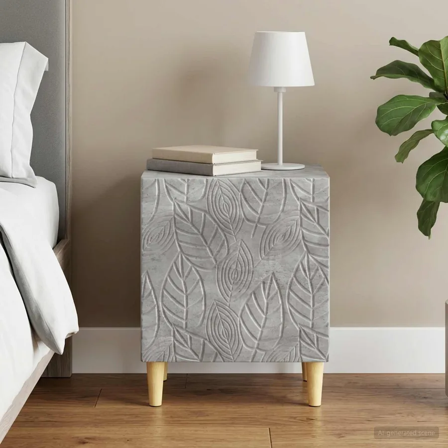 Table de chevet Gris béton 43 x 34,5 x 50 cm Bois d'ingénierie