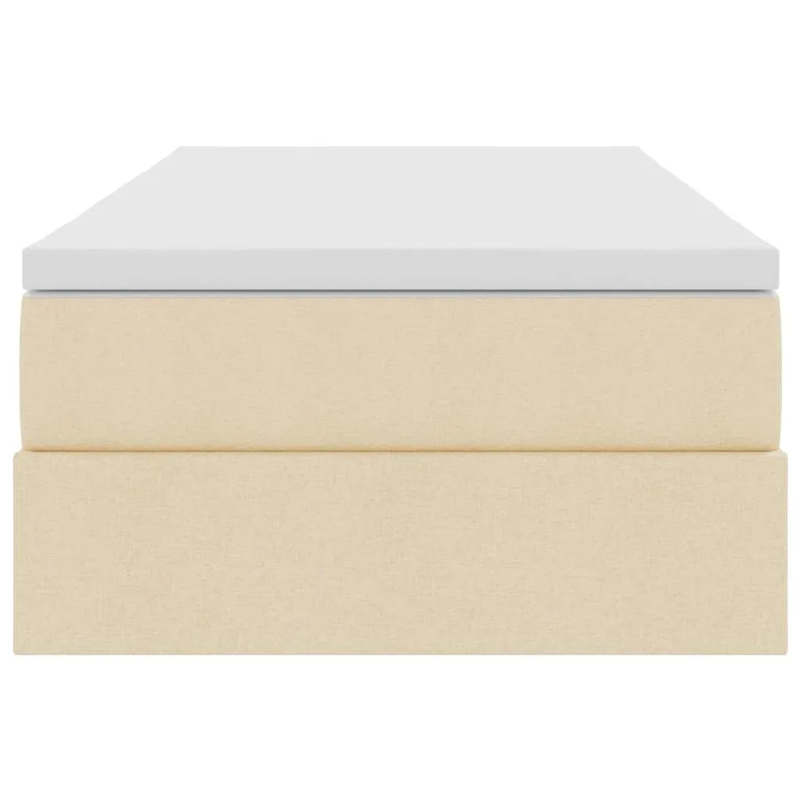 Lit avec rangement et matelas Crème 100 x 200 cm Polyester - 7