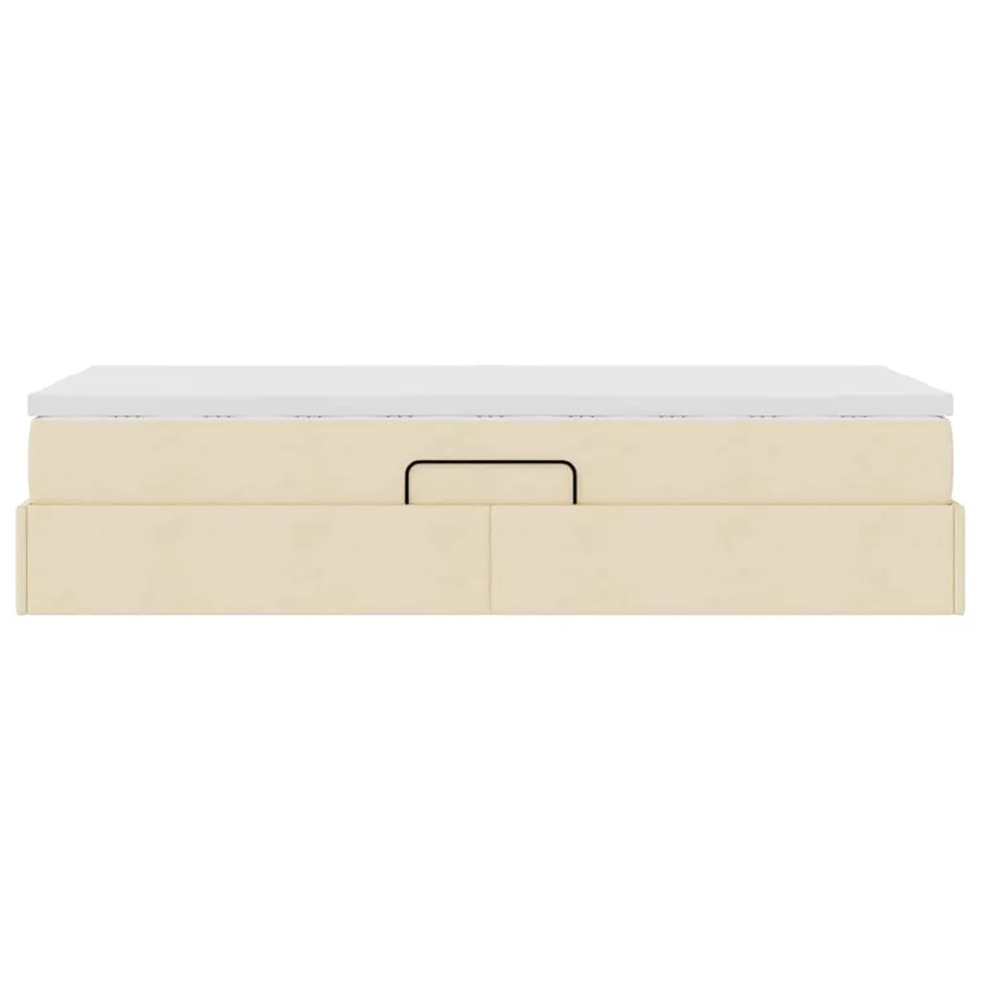 Lit avec rangement et matelas Crème 100 x 200 cm Polyester - 9