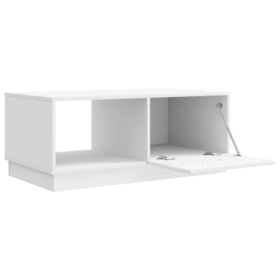 Table basse Blanc brillant 90 x 50 x 37 cm Bois d'ingénierie - 4