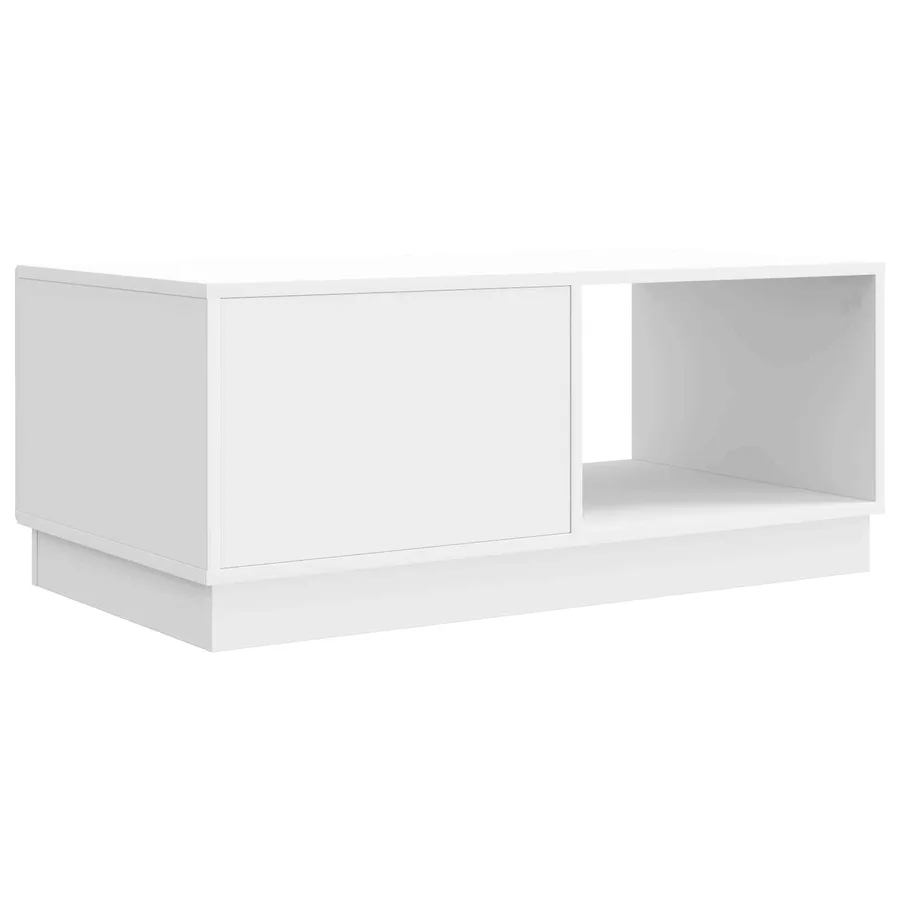 Table basse Blanc brillant 90 x 50 x 37 cm Bois d'ingénierie - 7