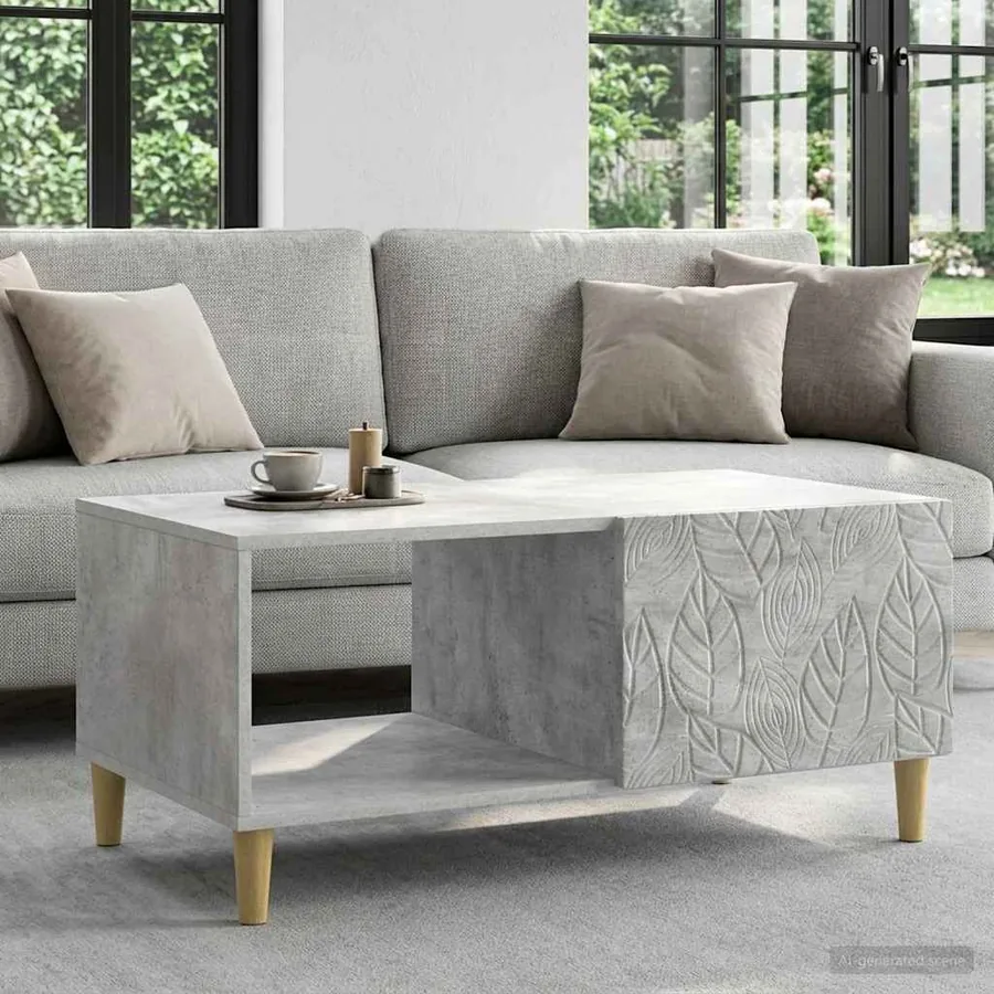 Table basse Gris béton 90 x 50 x 40 cm Bois d'ingénierie