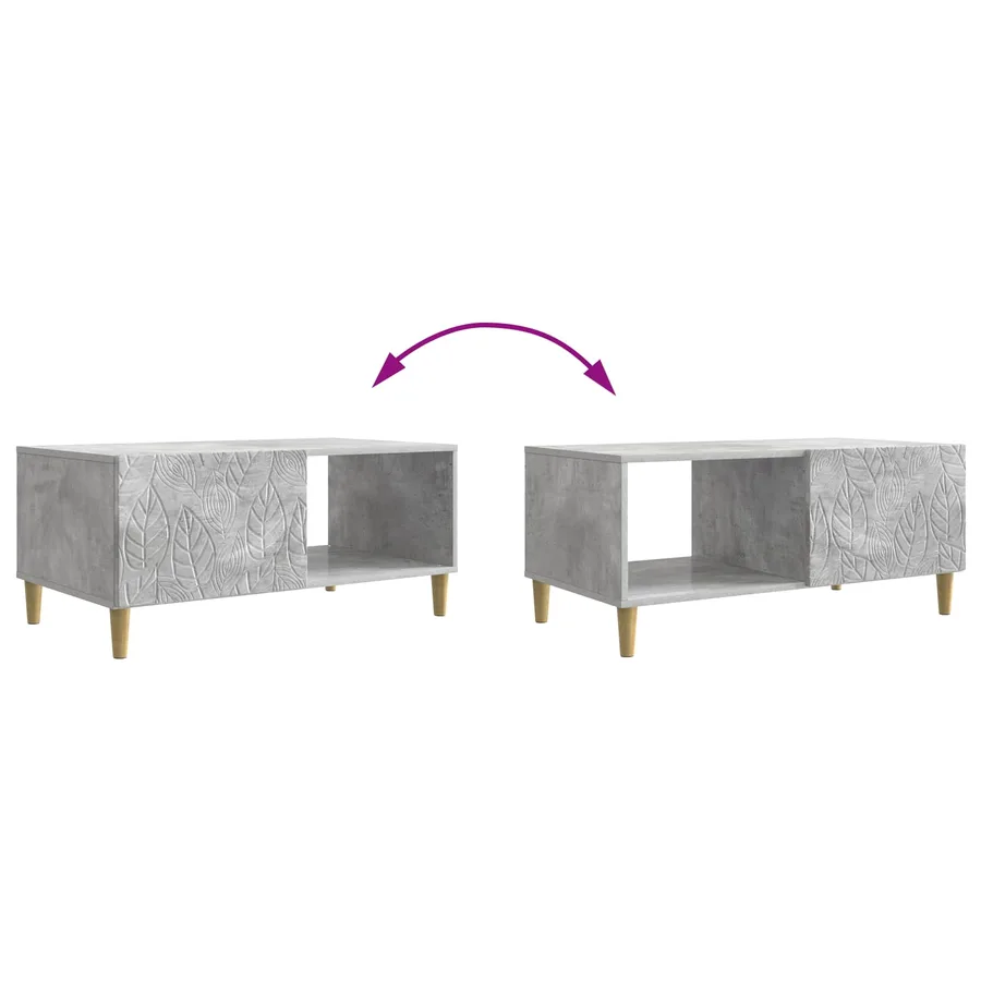 Table basse Gris béton 90 x 50 x 40 cm Bois d'ingénierie - 9