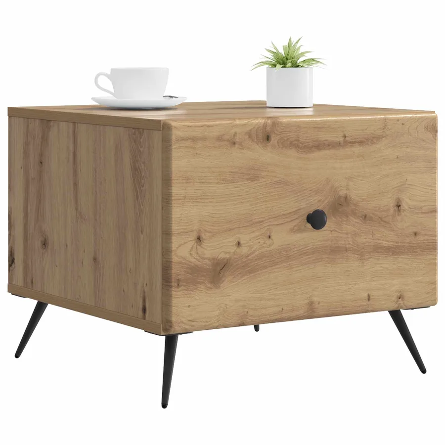 Table basse Chêne artisanal 49 x 50 x 40 cm Bois d'ingénierie - 3