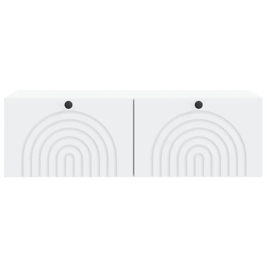 Meuble TV mural Blanc 99 x 41 x 30 cm Bois d'ingénierie - 6