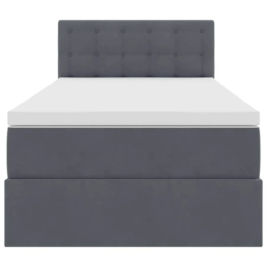 Lit de Rangement avec matelas Gris foncé 100 x 200 cm Velours - 7
