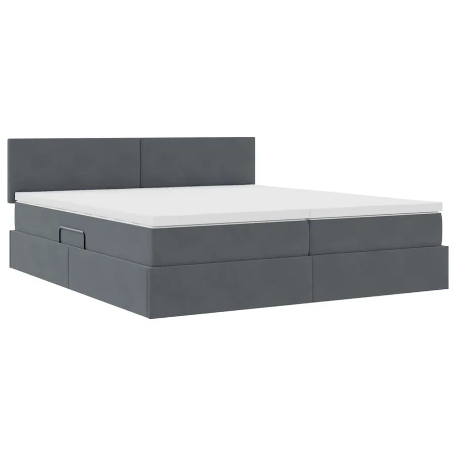 Lit de Rangement avec matelas Gris foncé 100 x 200 cm - 5