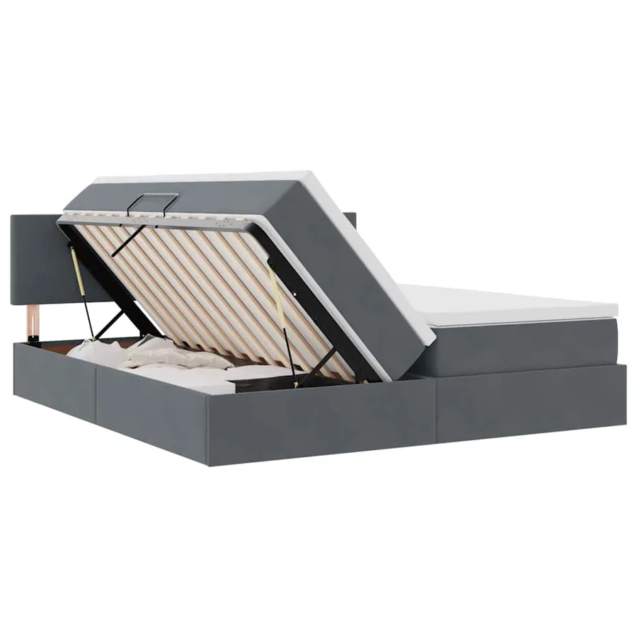 Lit de Rangement avec matelas Gris foncé 100 x 200 cm - 7