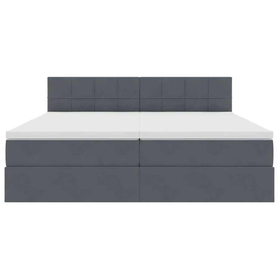 Lit de rangement LED avec matelas Gris foncé 200 x 200 cm - 11