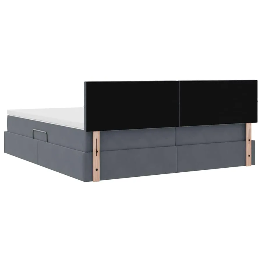 Lit de rangement LED avec matelas Gris foncé 200 x 200 cm - 13