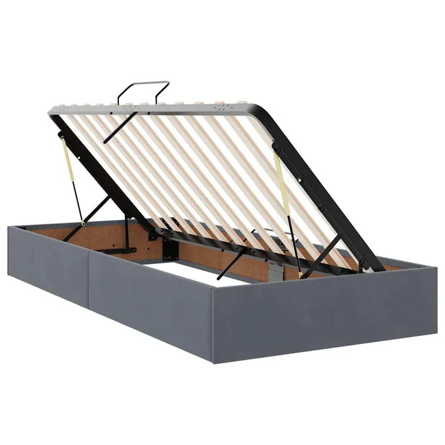 Lit de rangement LED avec matelas Gris foncé 90 x 200 cm - 7