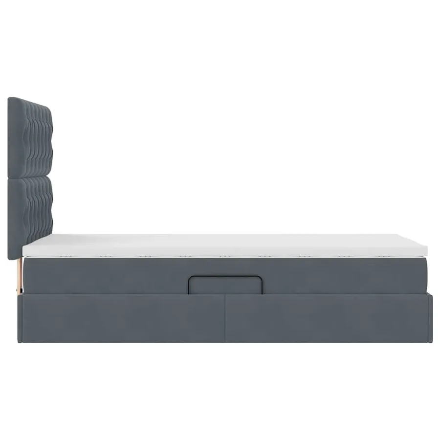 Lit de rangement LED avec matelas Gris foncé 100 x 200 cm - 11