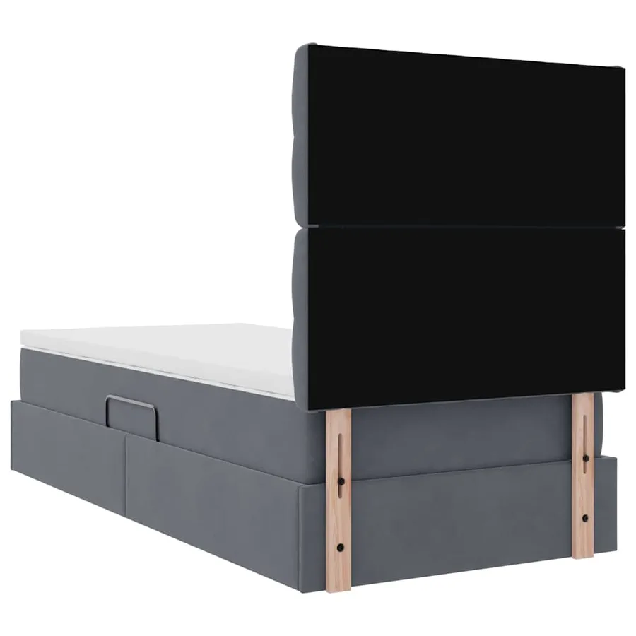 Lit de rangement LED avec matelas Gris foncé 100 x 200 cm - 12