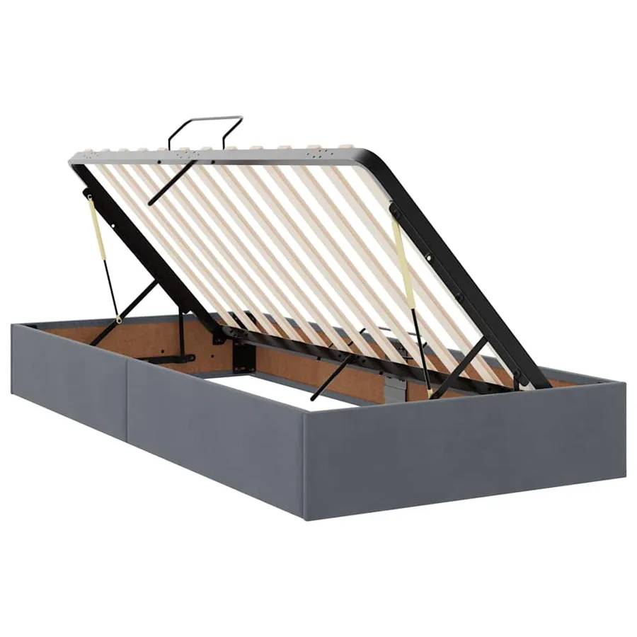 Lit de rangement LED avec matelas Gris foncé 100 x 200 cm - 7
