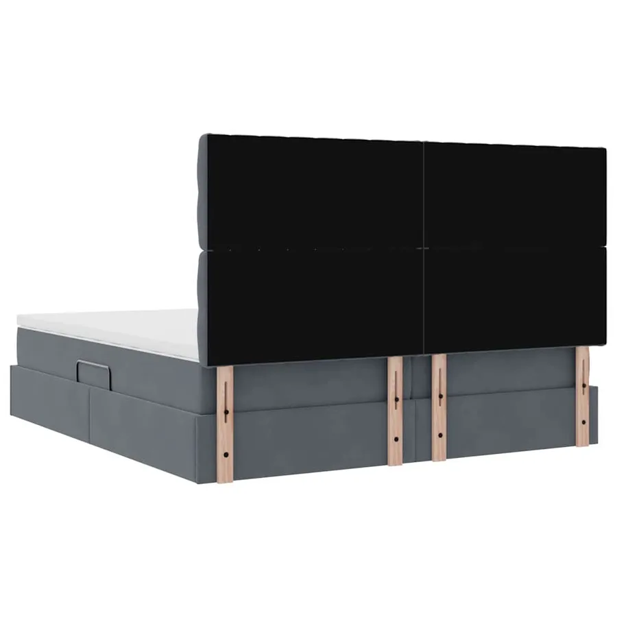 Lit de rangement LED avec matelas Gris foncé 180 x 200 cm - 13