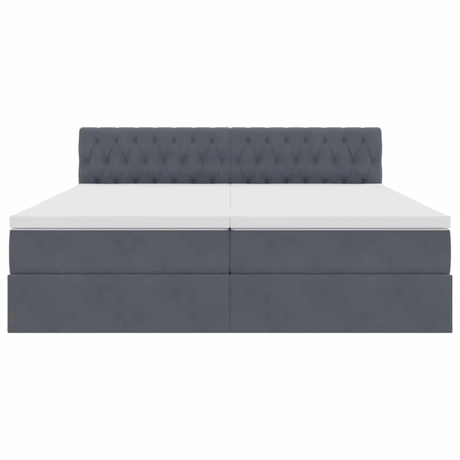 Lit de rangement LED avec matelas Gris foncé 200 x 200 cm - 11