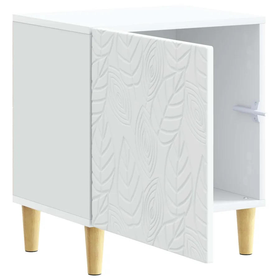 Table de chevet Blanc 43 x 34,5 x 50 cm Bois d'ingénierie - 3